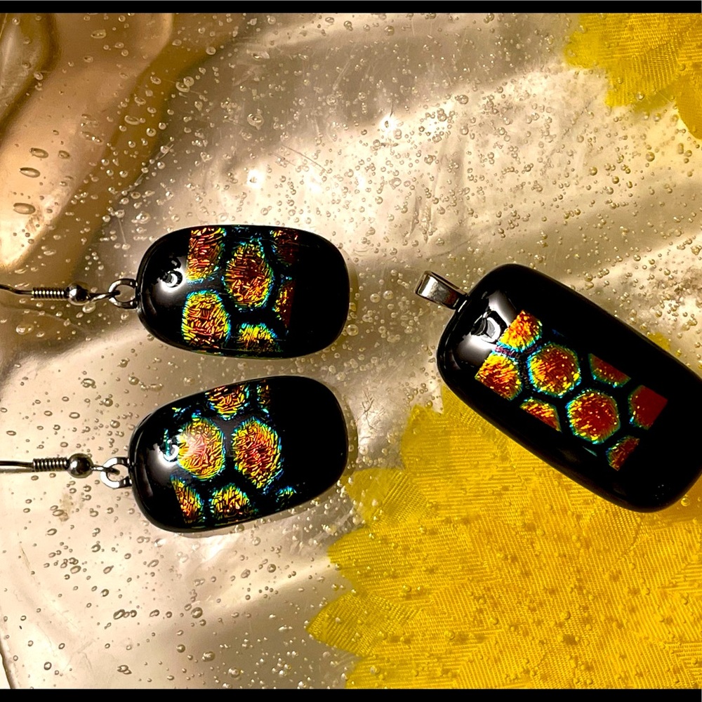 Fused dichroic Glass set 🌸✨